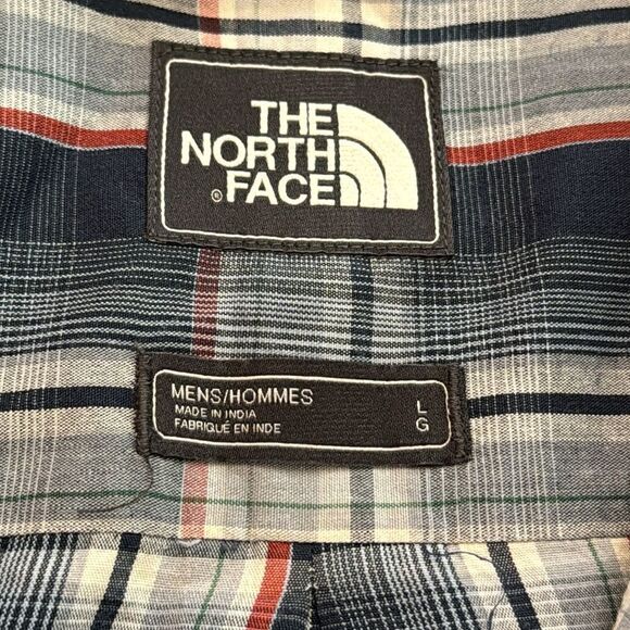 The North Face Logo Mens Short Sleeve Button Up Shirt Plaid size L - Picture 4 of 7